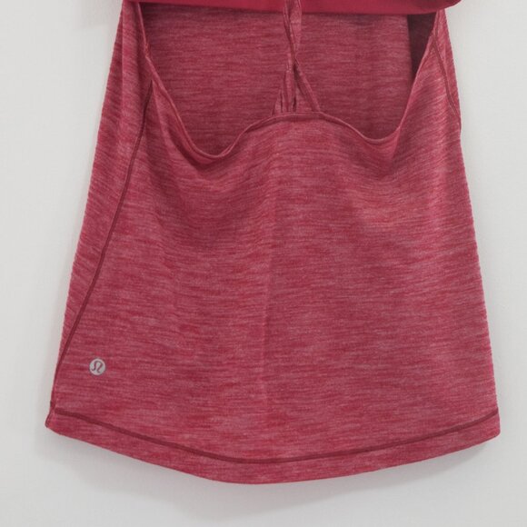LULULEMON Red Rosewood Twist & Toil 2-in-1 Built In Bra Tank Top | Size M - Picture 6 of 7